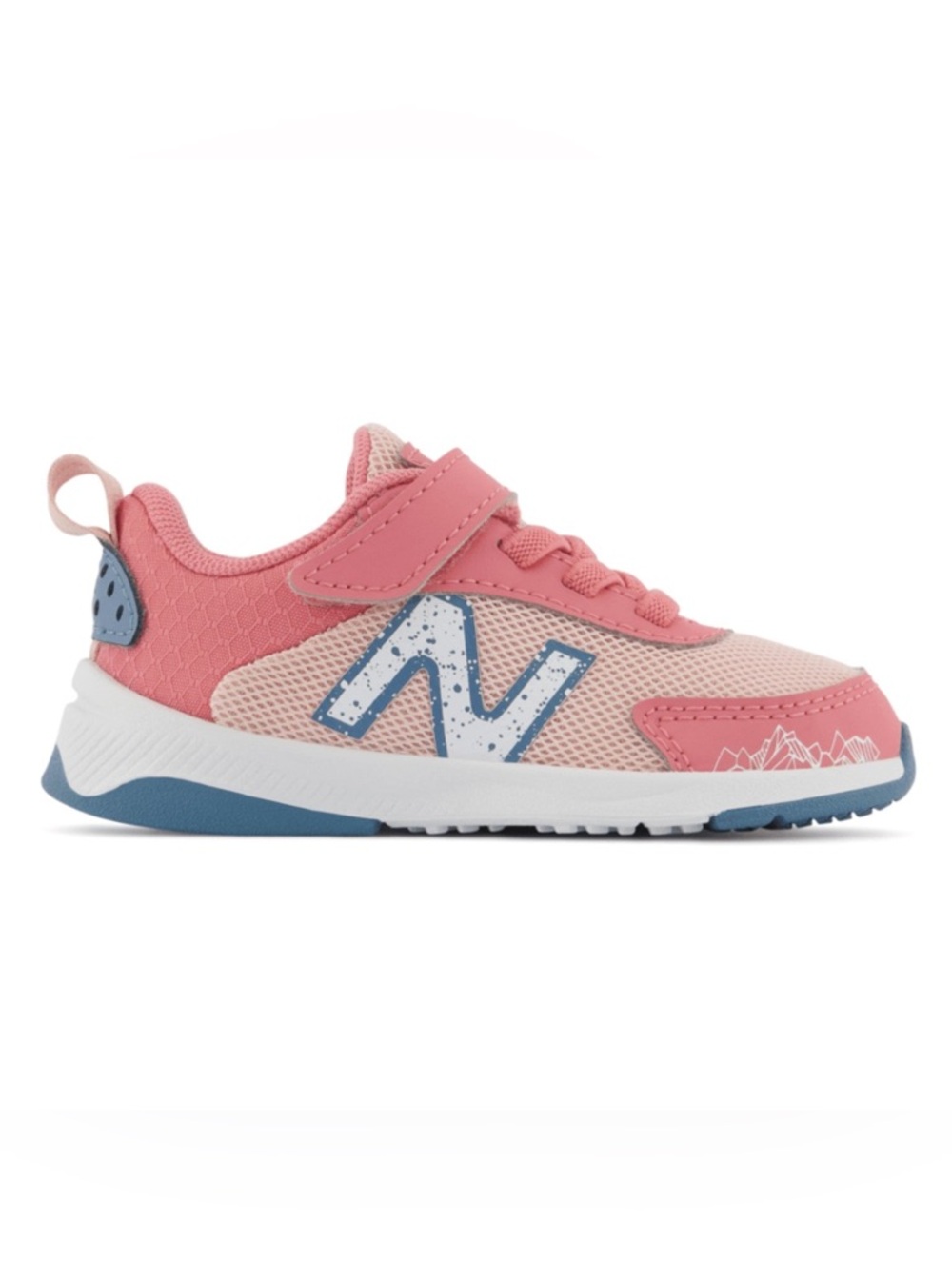 New Balance Kids Pink and Blue Velcro Athletic Sneakers